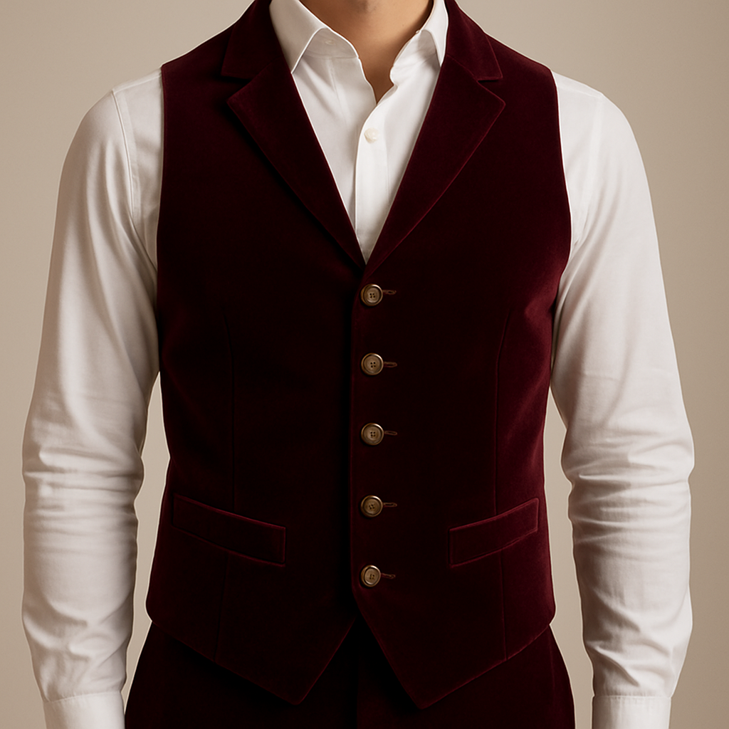 Maroon Velvet Waistcoat